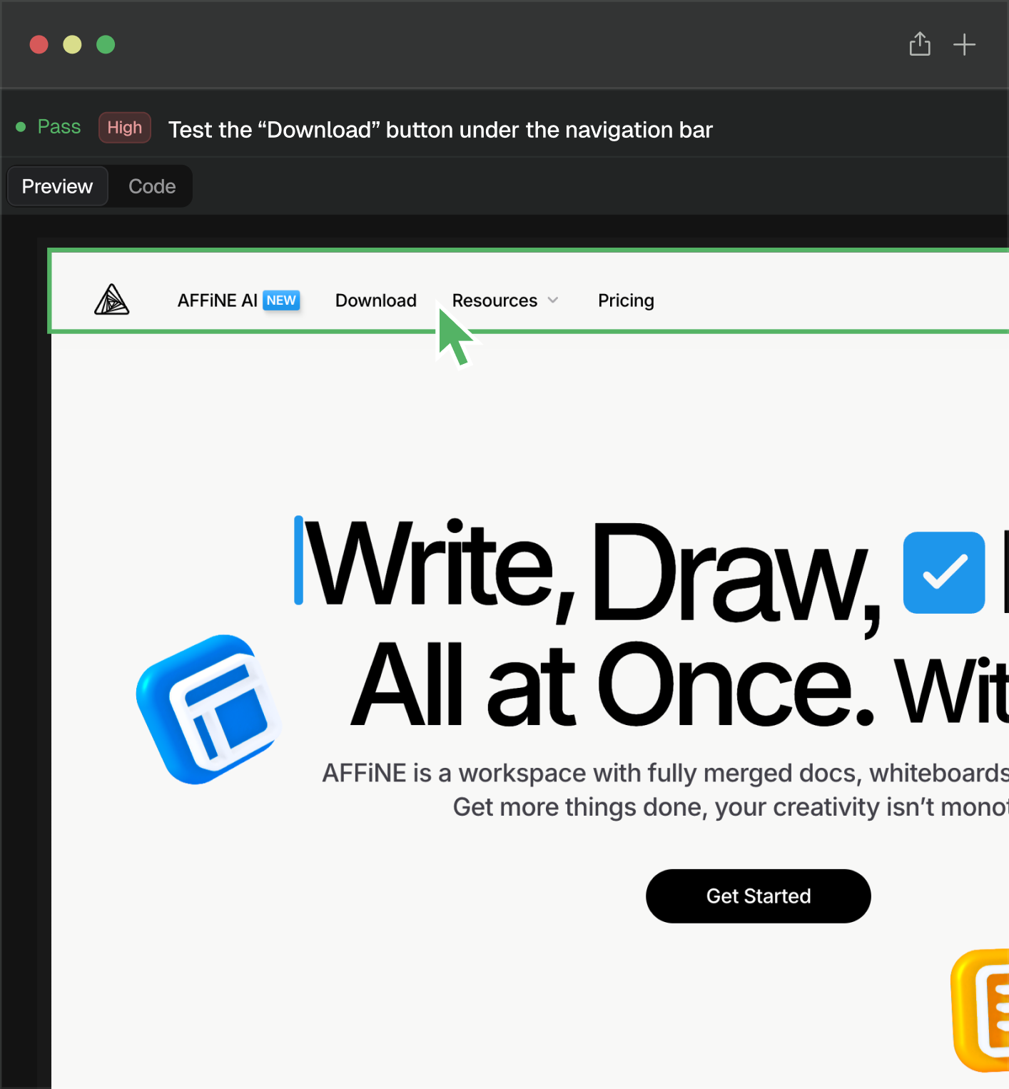 Web Preview for Results